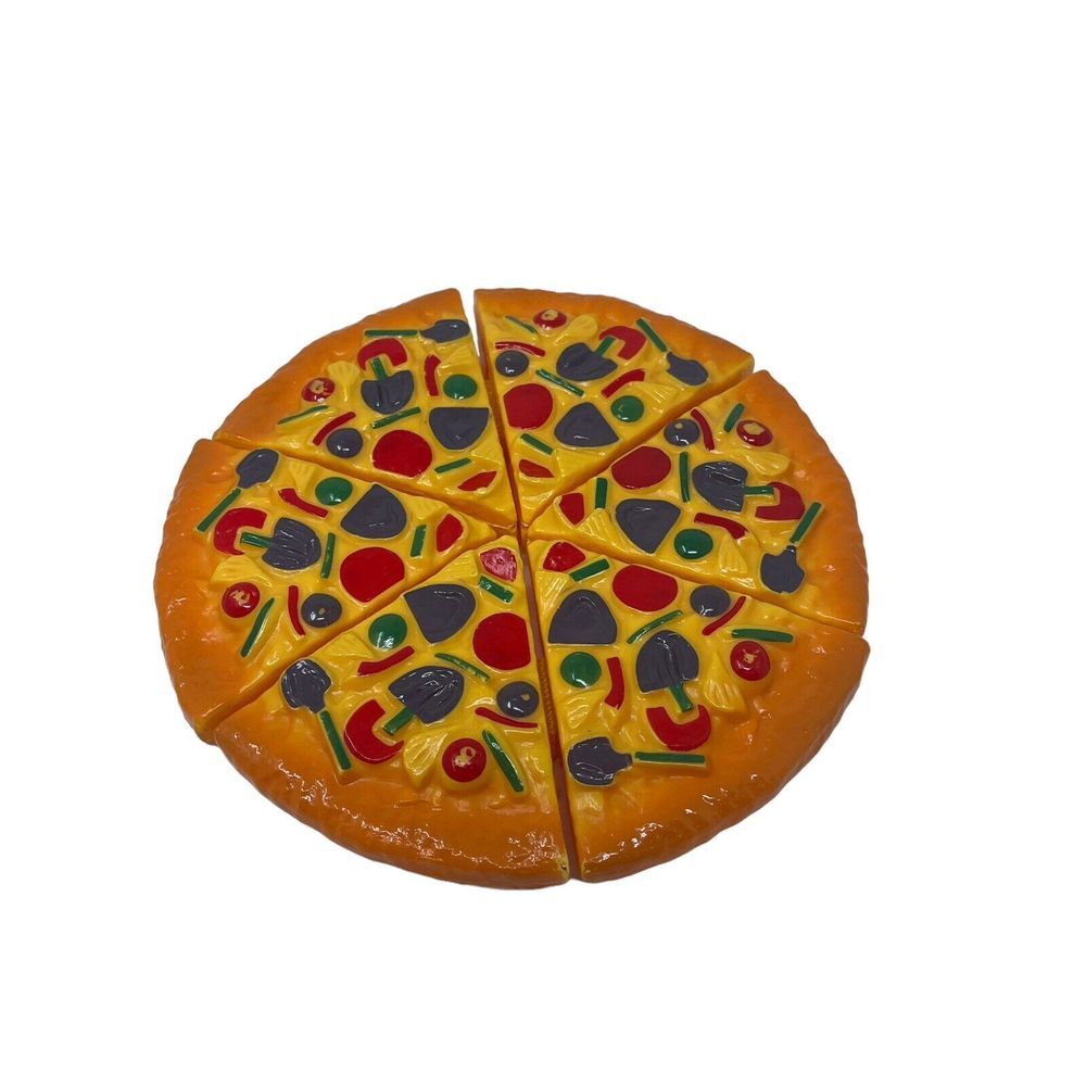 Pan Deep Dish Whole Pizza Supreme Cut Slice Apart Pretend‎ Play Toy Food